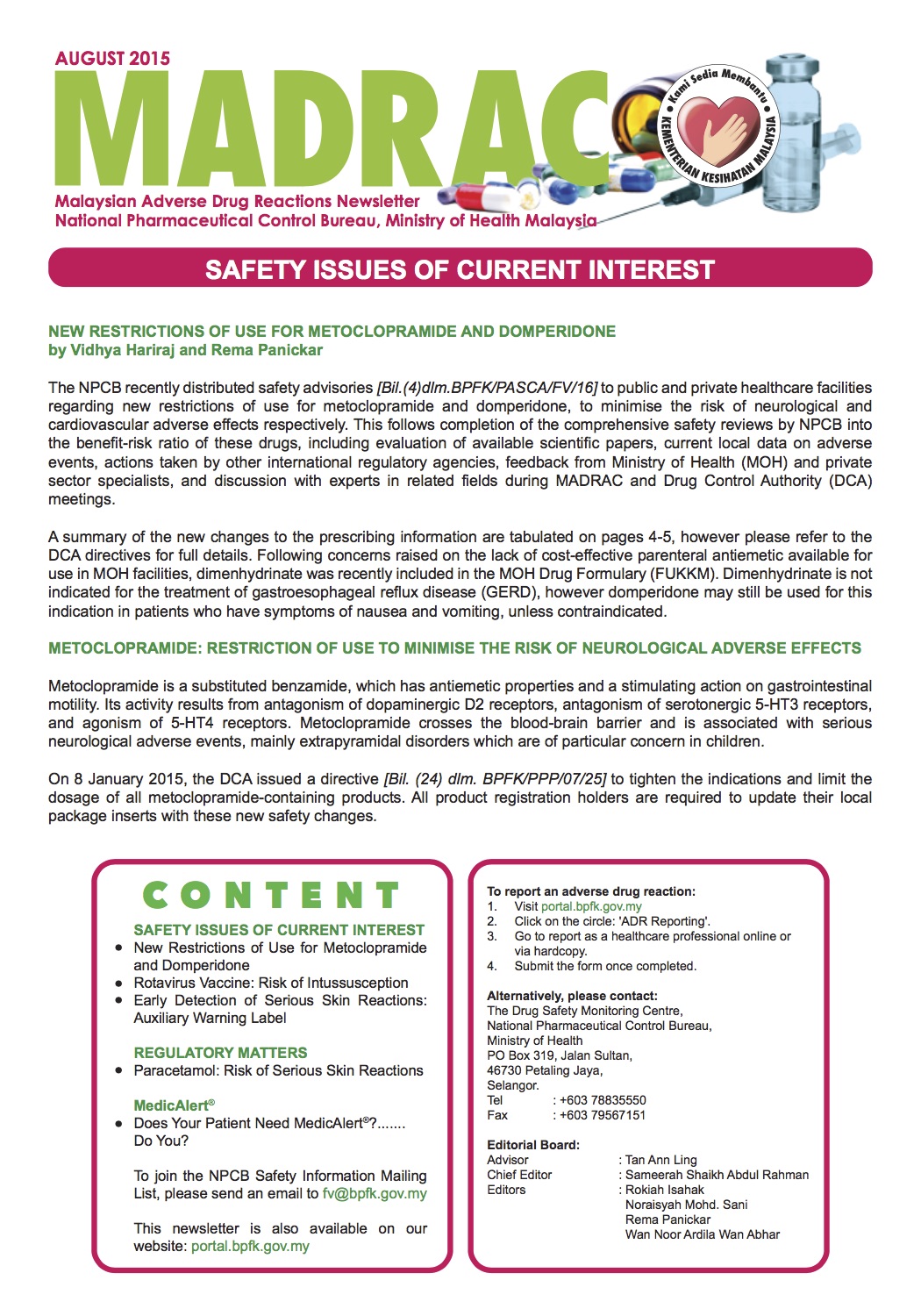 Bulletin MADRAC Aug 2015
